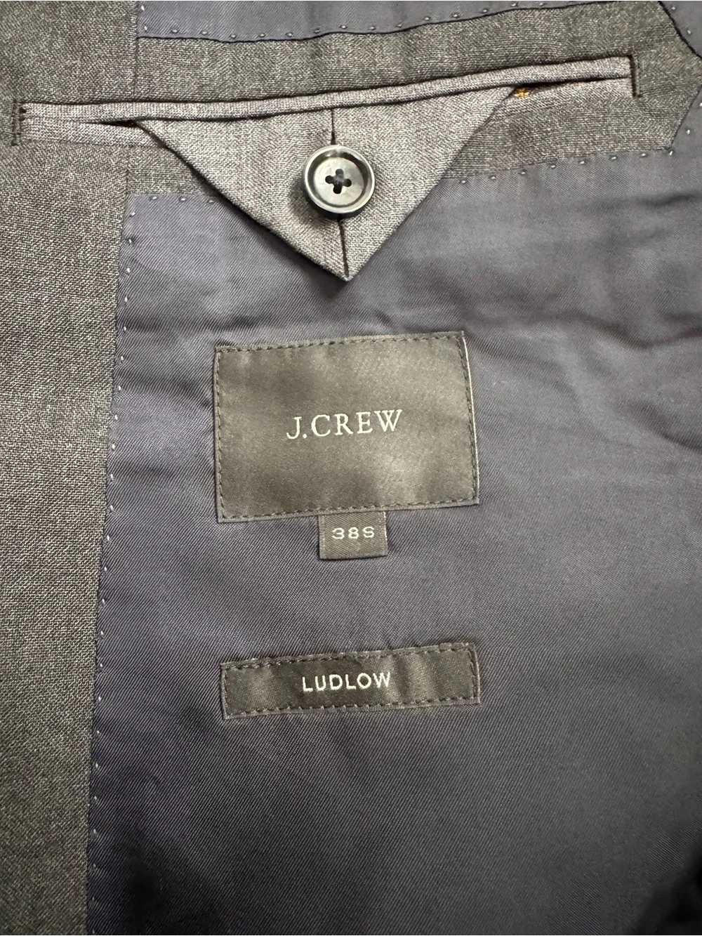 J Crew Ludlow Loro Piana Super 120s Wool Blazer 38S Dark Gray Suit Jacket